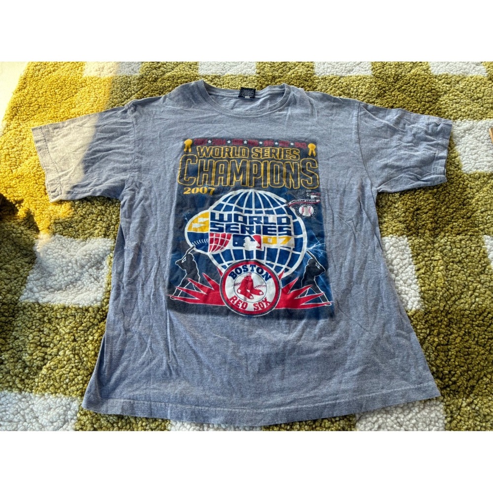 Boston Red Sox 2007 World Series Champions T-Shirt Gray Mens XL Classic‎ Edition